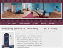 Tablet Screenshot of ferienwohnung-neubrandenburg.com